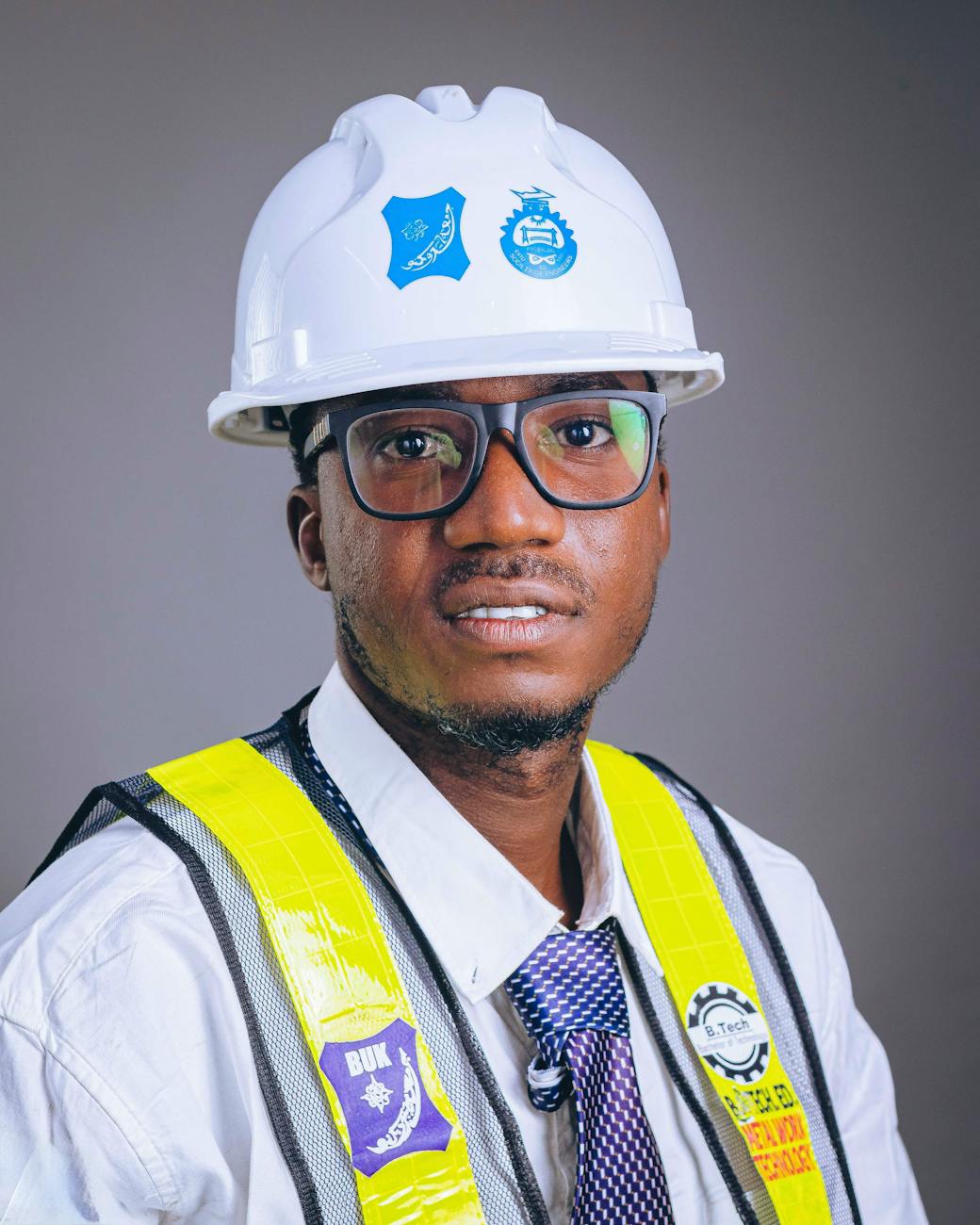 portrait of an african engineer in safety gear